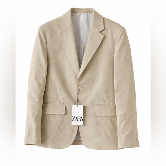 NWT ZARA Tailored Beige Blazer – Size 36 (EUR 46)